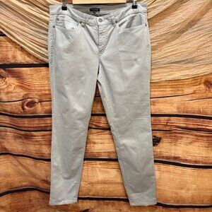 EILEEN FISHER Womens  Jeans Stretch Light Gray Straight Leg Ankle Length Size 12